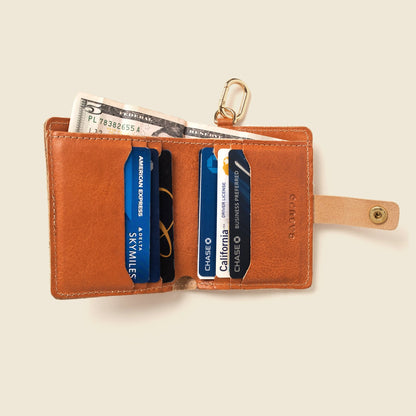 Wallet with Snap and Key Ring - Natural