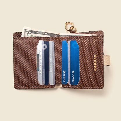 Wallet with Snap and Key Ring - Bronze Glow