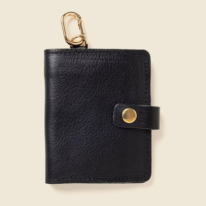 Wallet with Snap and Key Ring - Black