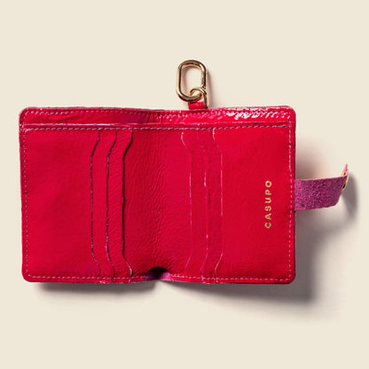 Wallet with Snap and Key Ring - Hot Pink