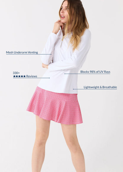 White 1/4 Zip Sport Top