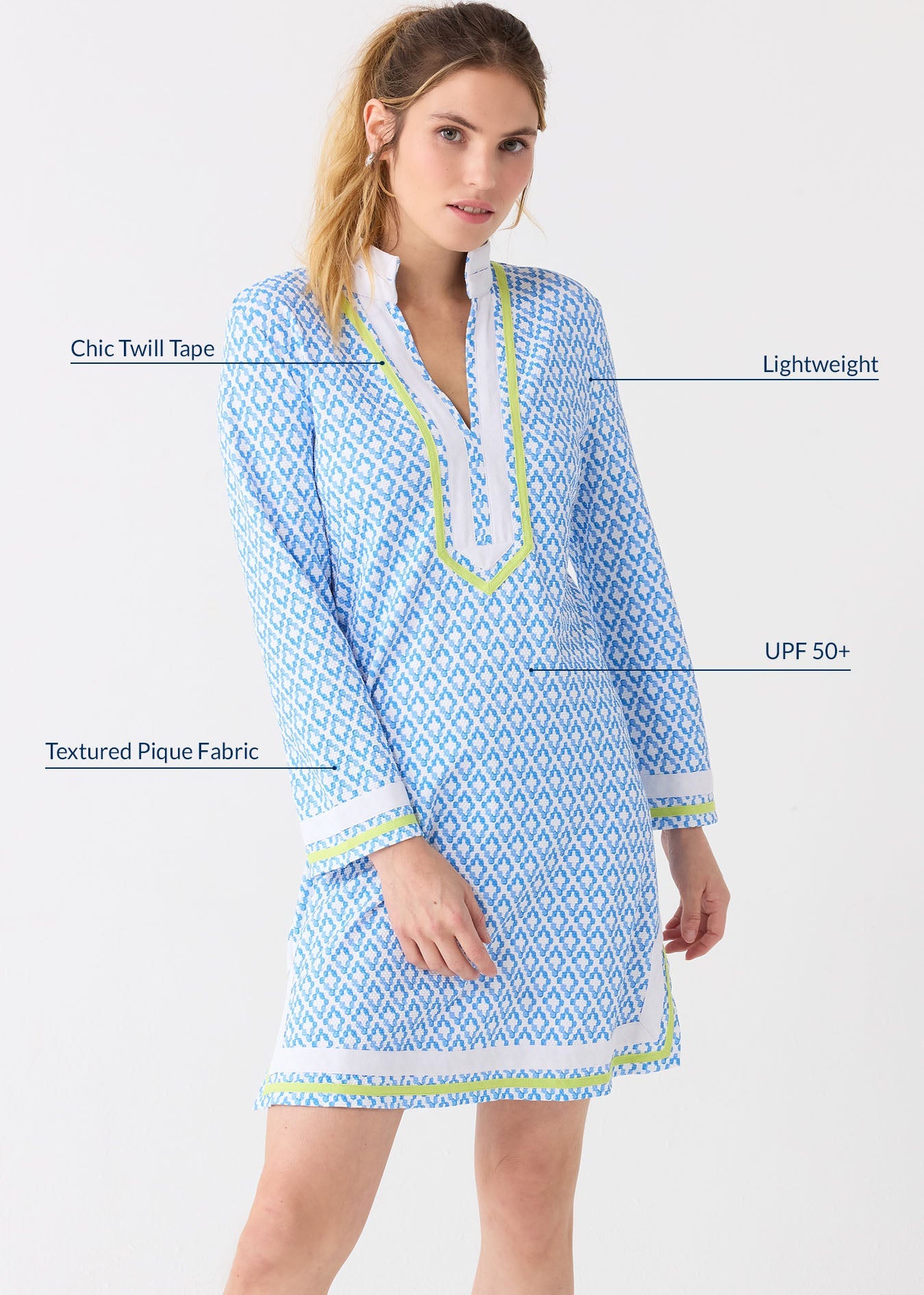 Seaside Pique Tunic Dress