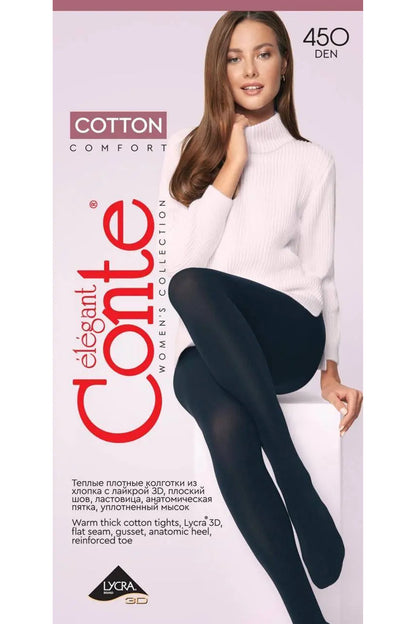 Tights Conte Cotton 450 Den - Warm Opaque