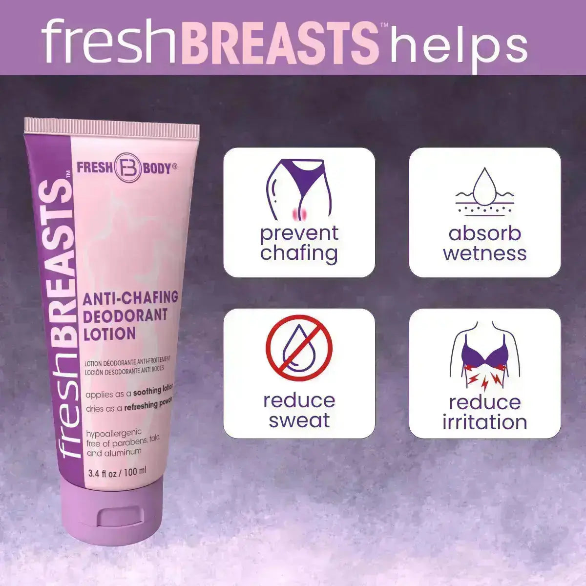 Fresh Breasts Anti-Chafing Cream 3.4 oz