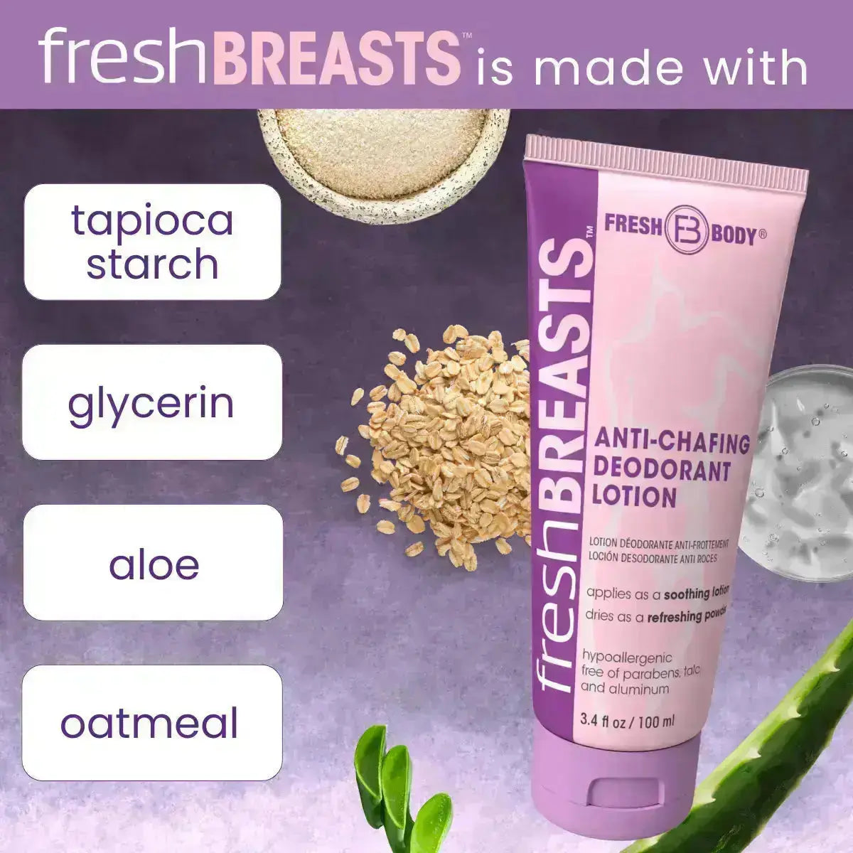 Fresh Breasts Anti-Chafing Cream 3.4 oz