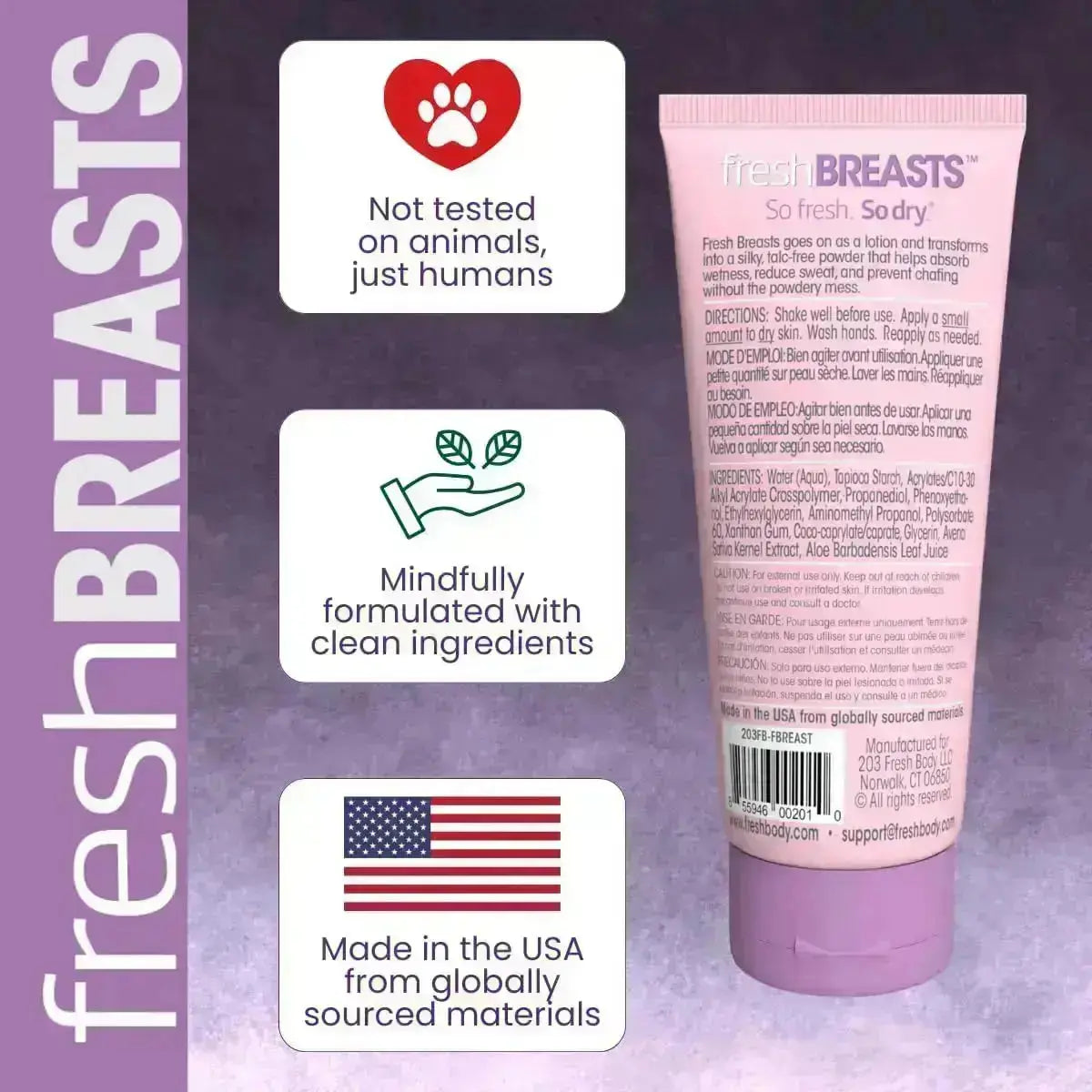 Fresh Breasts Anti-Chafing Cream 3.4 oz