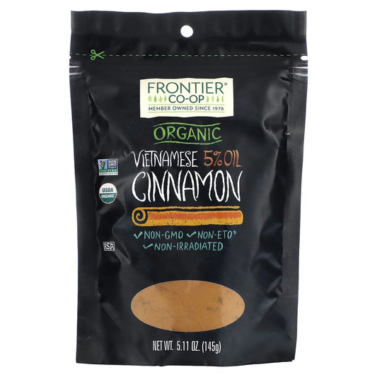Frontier Natural Products Coop - Organic Vietnamese Cinnamon, 5.11 oz (Pack of 12) - Kosher, GMO-Free