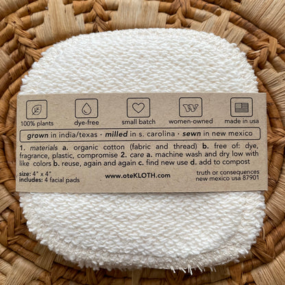 Organic Cotton Reusable Cotton Rounds | Velour + Terry