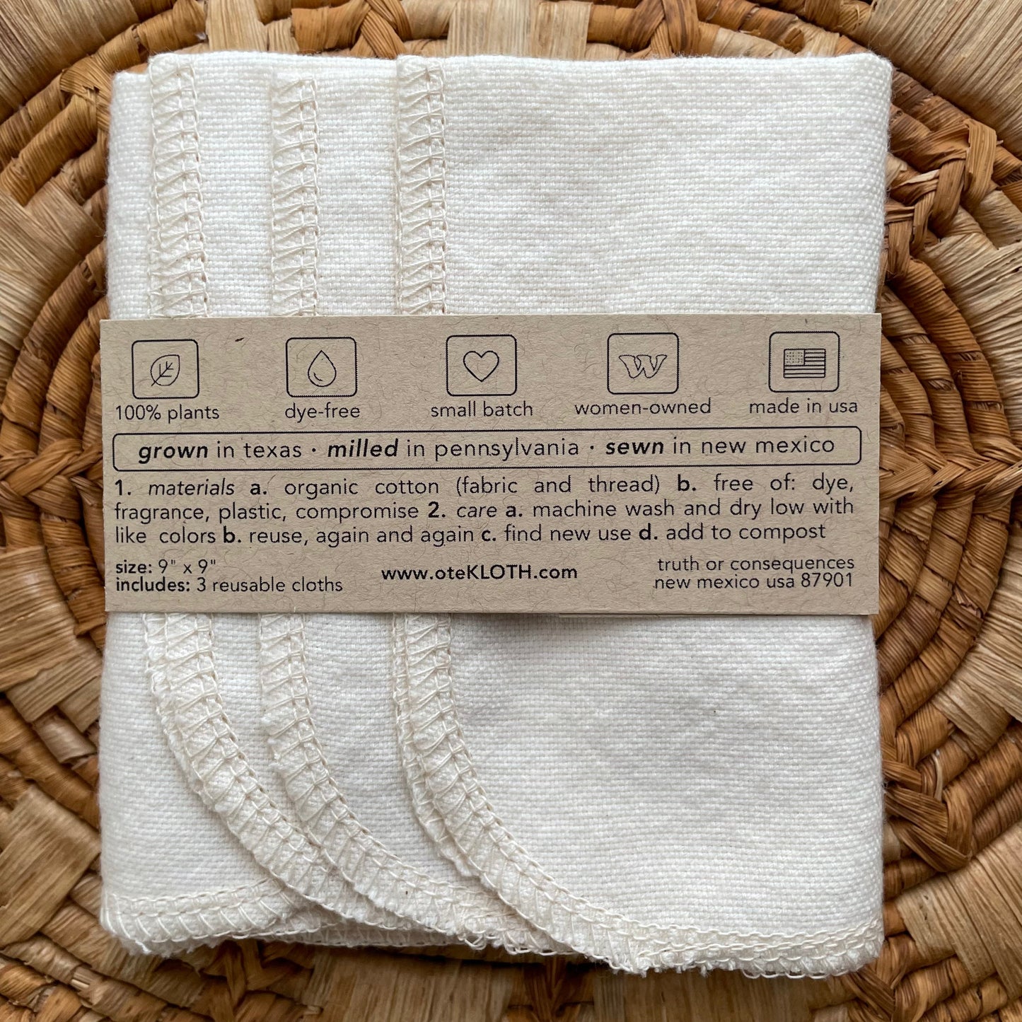 Organic Cotton Face Wipes | Woven