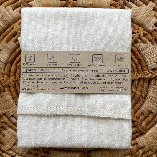 Organic Cotton Face Cloths | Woven