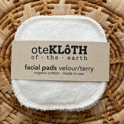 Organic Cotton Reusable Cotton Rounds | Velour + Terry