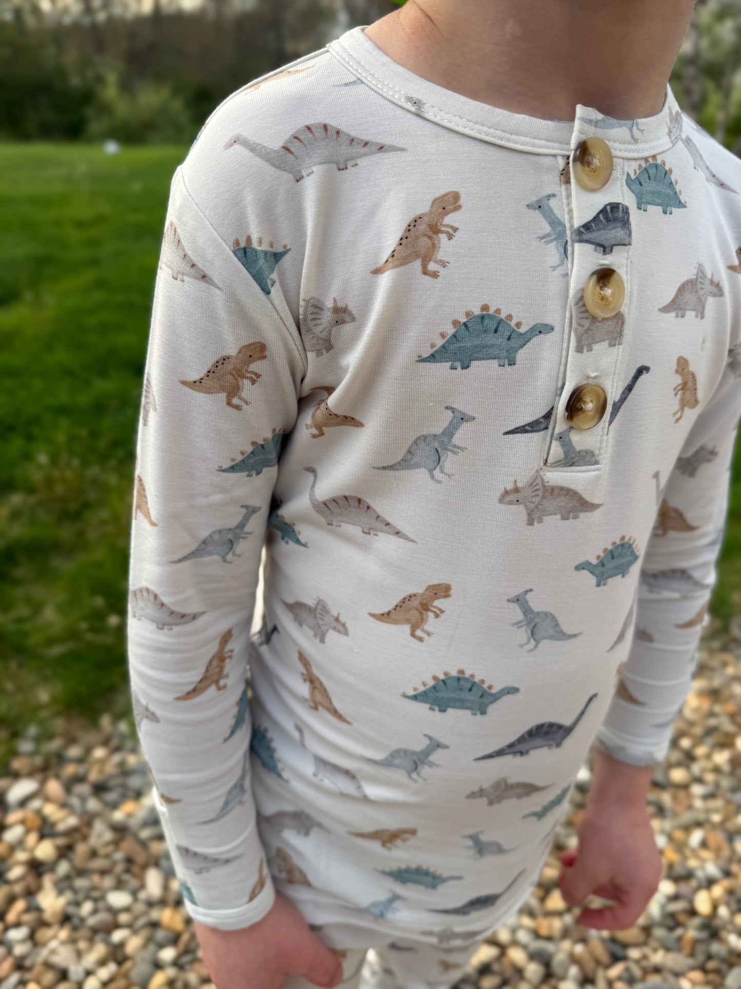 Snugglesaurus 2pc Henley Bamboo Pajamas