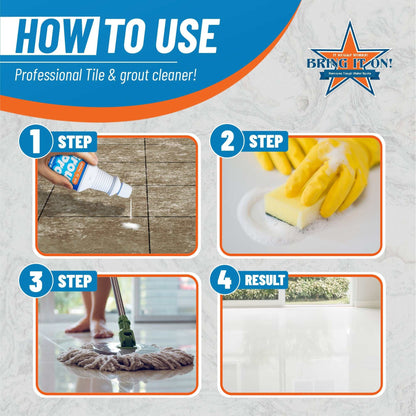 Bring It On Grout Pro Cleaner with Grout Cleaning Brush – 32Fl Oz