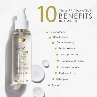 Dove Beauty Bond Shield Leave-In Silk Hair Serum 3.3oz - New