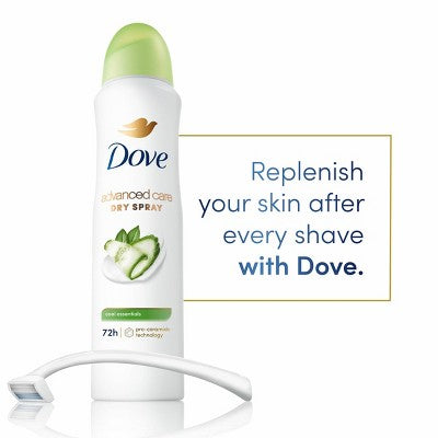 Dove Beauty Advanced Care Cool Essentials 72-Hour Women's Antiperspirant & Deodorant Dry Spray - Imperfect Container