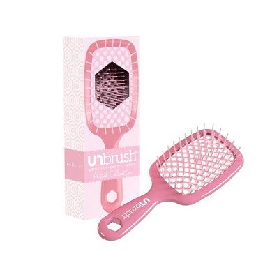 UNbrush Detangler Hair Brush Pastel Rose Dark Pink - Imperfect Box