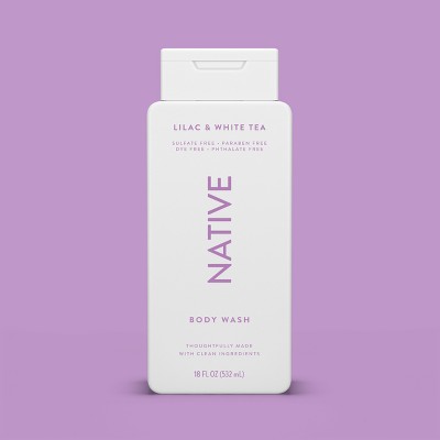 Native Body Wash for Women &  Men Lilac & White Tea Sulfate Free 18 fl oz - New