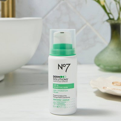 No7 Derm Solutions 100HR Hydration Cream Moisturiser Dry & Sensitive Skin 3oz - Missing Lid