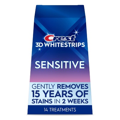 Crest 3D Whitestrips Sensitive White At-home Teeth Whitening Kit 14 Treatments - Imperfect Box