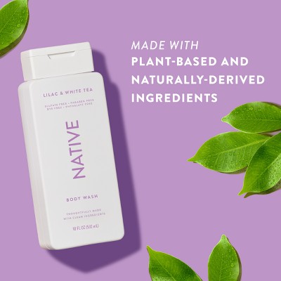 Native Body Wash for Women &  Men Lilac & White Tea Sulfate Free 18 fl oz - New