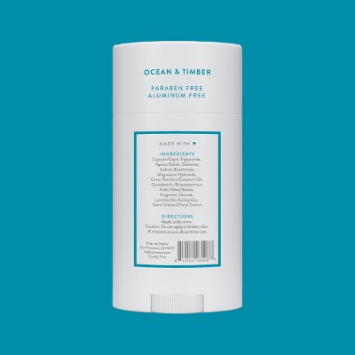 Native Solid Deodorant for Men & Women Ocean & Timber  Aluminum-Free 2.65oz - New