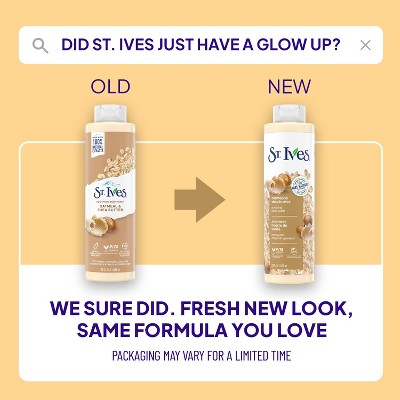 St. Ives Oatmeal & Shea Butter Plant Based Natural Body Wash Soap 22 fl oz - Imperfect Container