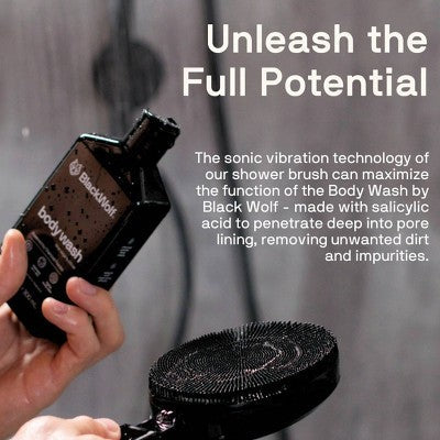 Black Wolf Sonic Scrubber Powered Body and Face Brush - Imperfect Box