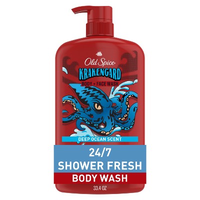 Old Spice Krakenguard Body+Face Wash  Deep Ocean Scent 33.4 fl - New
