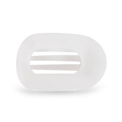 TELETIES Medium Flat Round Hair Clip Coconut White - New