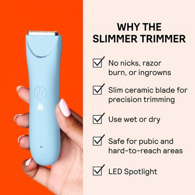 Meridian Slimmer Trimmer, Precision Pubic; Body Hair Trimmer for Women and Men Sky Blue - Imperfect Box