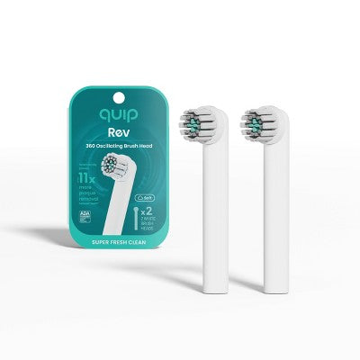 quip Rev Oscillating Brush Head Refill White 2pk - Imperfect Box