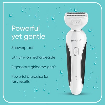 Conair Girlbomb Wet and Dry Cordless Rechargeable Foil Body Shaver with Facial,Eyebrow and Bikini Trimmer Attachments Set 5pc - Imperfect Box