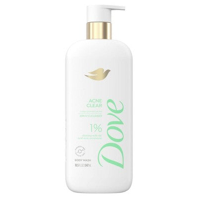 Dove Serum Body Wash with 1% Clearing Salicylic Acid Acne Clear 18.5 fl oz - Imperfect Container