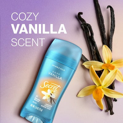 Secret Invisible Solid Antiperspirant & Deodorant Vanilla Scent 2.6oz - New