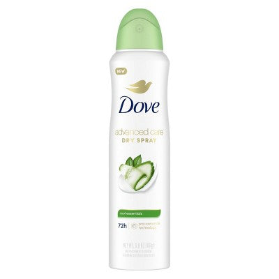 Dove Beauty Advanced Care Cool Essentials 72-Hour Women's Antiperspirant & Deodorant Dry Spray - Imperfect Container