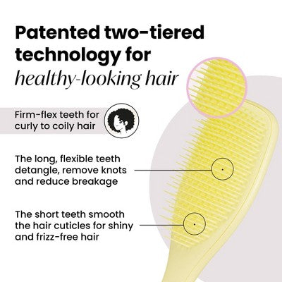 Tangle Teezer Plant Brush Naturally Curly Detangling Hair Brush Pastel Lemon - Imperfect Box