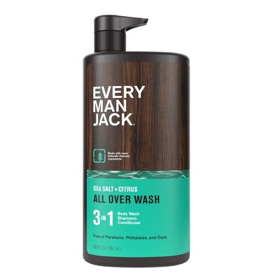 Every Man Jack Sea Salt Citrus Men's 3 in 1 All Over Wash 28.8 fl oz - New