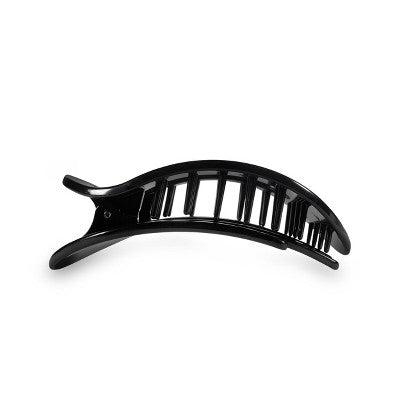 TELETIES Medium Flat Round Hair Clip Jet Black - New