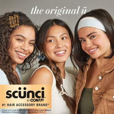 Scunci by Conair No Damage Stretch Fabric Headbands Black  5pcs - New