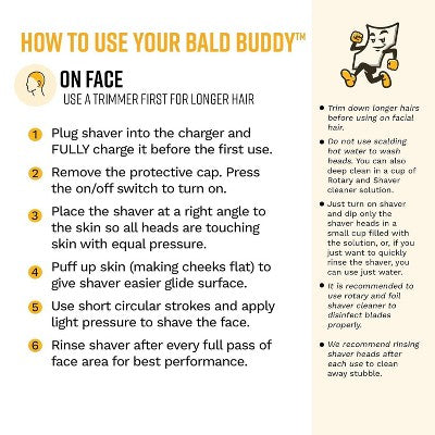 The Cut Buddy Bald Buddy Electric Cordless Head Shaver for Bald Men with Water Resistant Replaceable Head and Ergonomic Handle - Imperfect Box