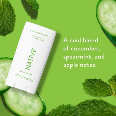 Native Solid Deodorant for Women & Men Cucumber & Mint  2.65oz - Imperfect Container
