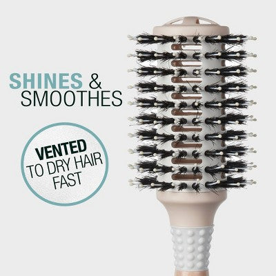 Conair Ceramic Wood Vented Boar Bristle Round Hair Brush Large Barrel All Hair - Imperfect Box