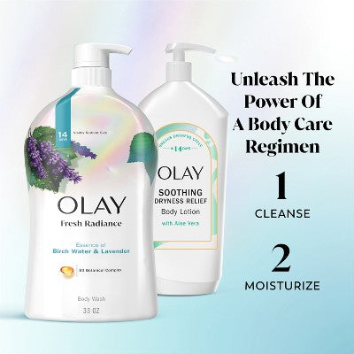 Olay Fresh Outlast Body Wash Birch Water & Lavender 33 fl oz - New