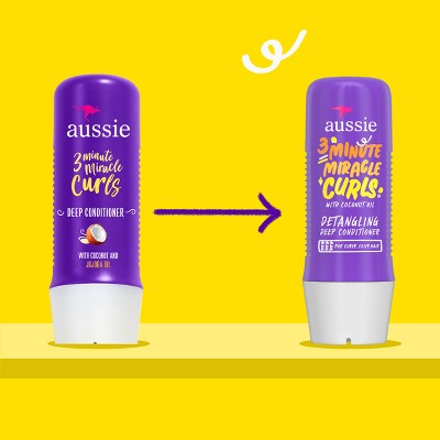 Aussie 3 Minutes Miracle Curls Detangling Deep Conditioner  8 fl oz - New