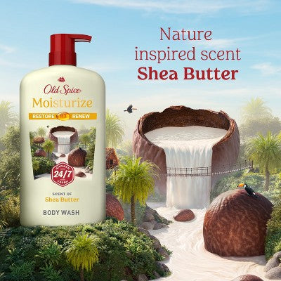 Old Spice Men's Body Wash Moisturize with Shea Butter 30 fl oz - Imperfect Container