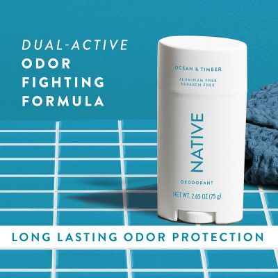 Native Solid Deodorant for Men & Women Ocean & Timber  Aluminum-Free 2.65oz - New