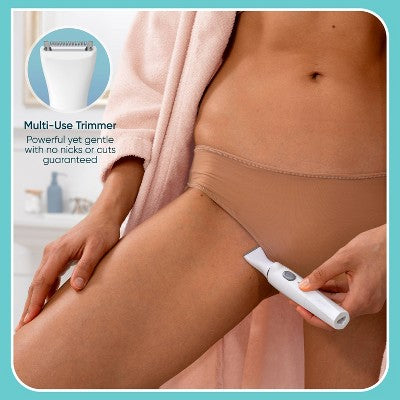 Conair Girlbomb Wet and Dry Cordless Rechargeable Face Shaver with Nose, Ear, Eyebrow and Bikini Trimmer Attachments Set 6pc - New