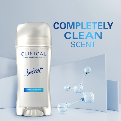 Secret Clinical Strength Completely Clean Invisible Solid Antiperspirant &Deodorant for Women 2.6oz  - Imperfect Box