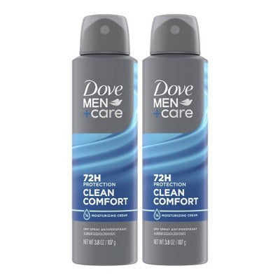 Dove Men+Care 72-Hour Dry Spray Antiperspirant & Deodorant Clean Comfort 3.8oz/2ct - Imperfect Box
