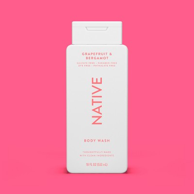 Native Body Wash for Women & Men Grapefruit & Bergamo Sulfate Free 18 fl oz - Imperfect Container